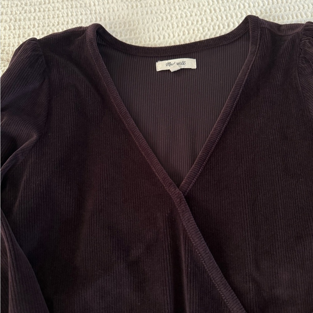 Madewell Deep Purple Ribbed Top - Picture 3 of 6